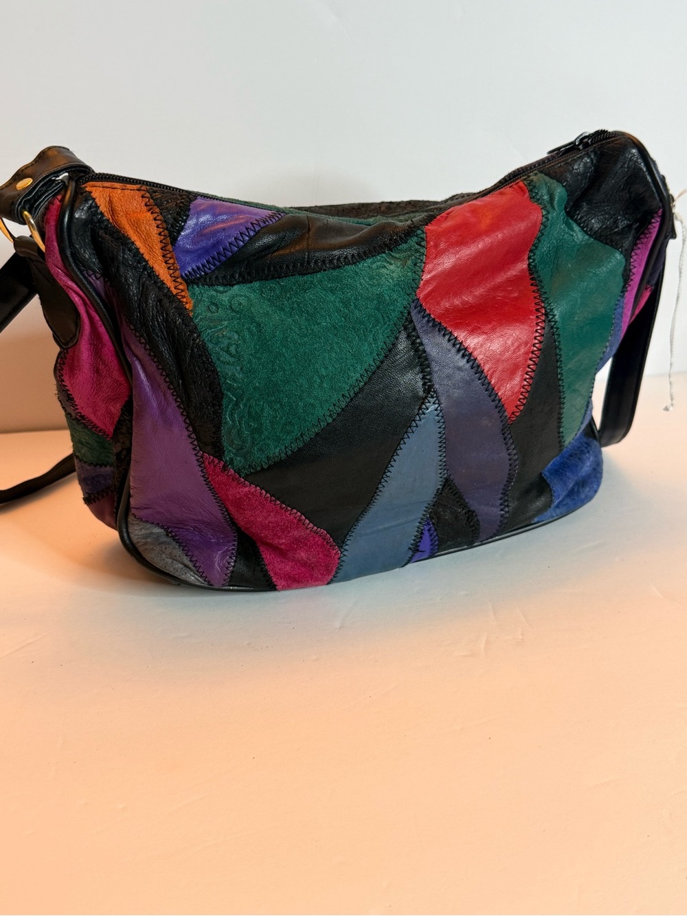 Patchwork Multi-Color Leather Shoulder Bag